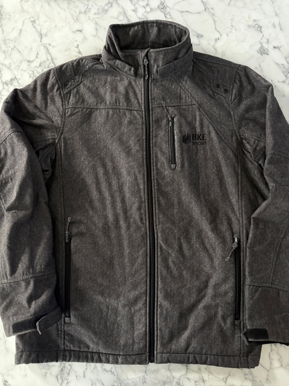 BKE Sport Men's Charcoal Gray Zip-Up Jacket -XL